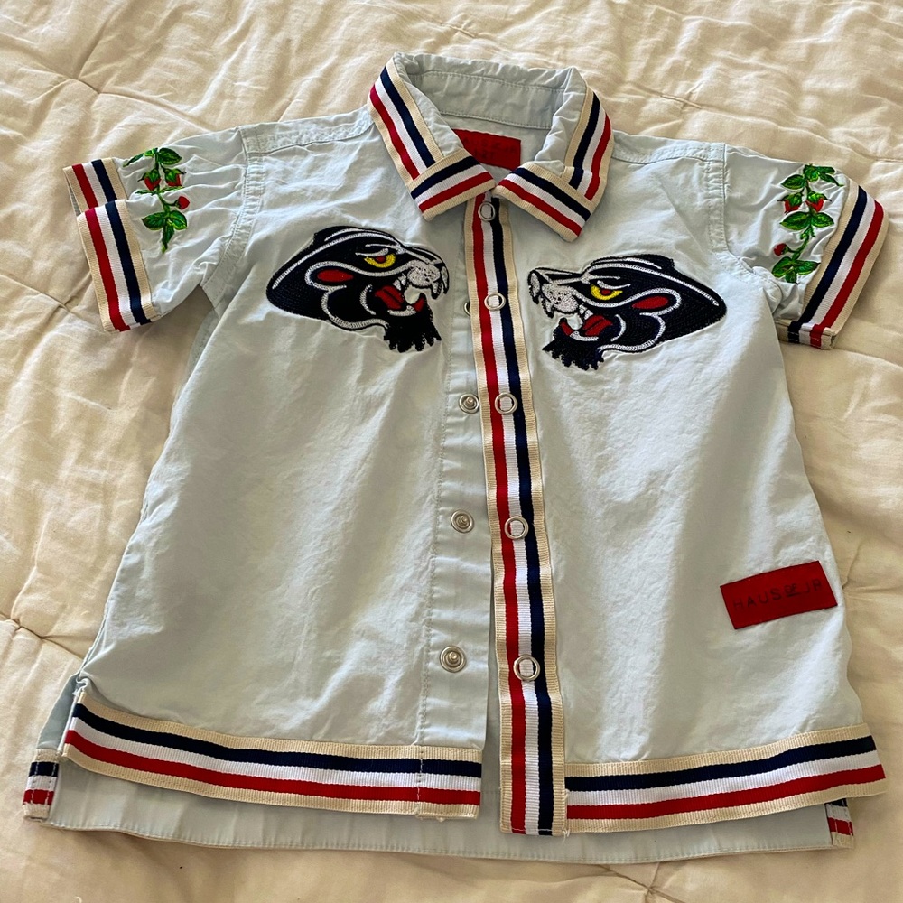 Haus of Jr Gucci style button down shirt. 1-2T.